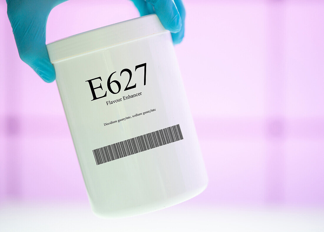 Container of the food additive E627