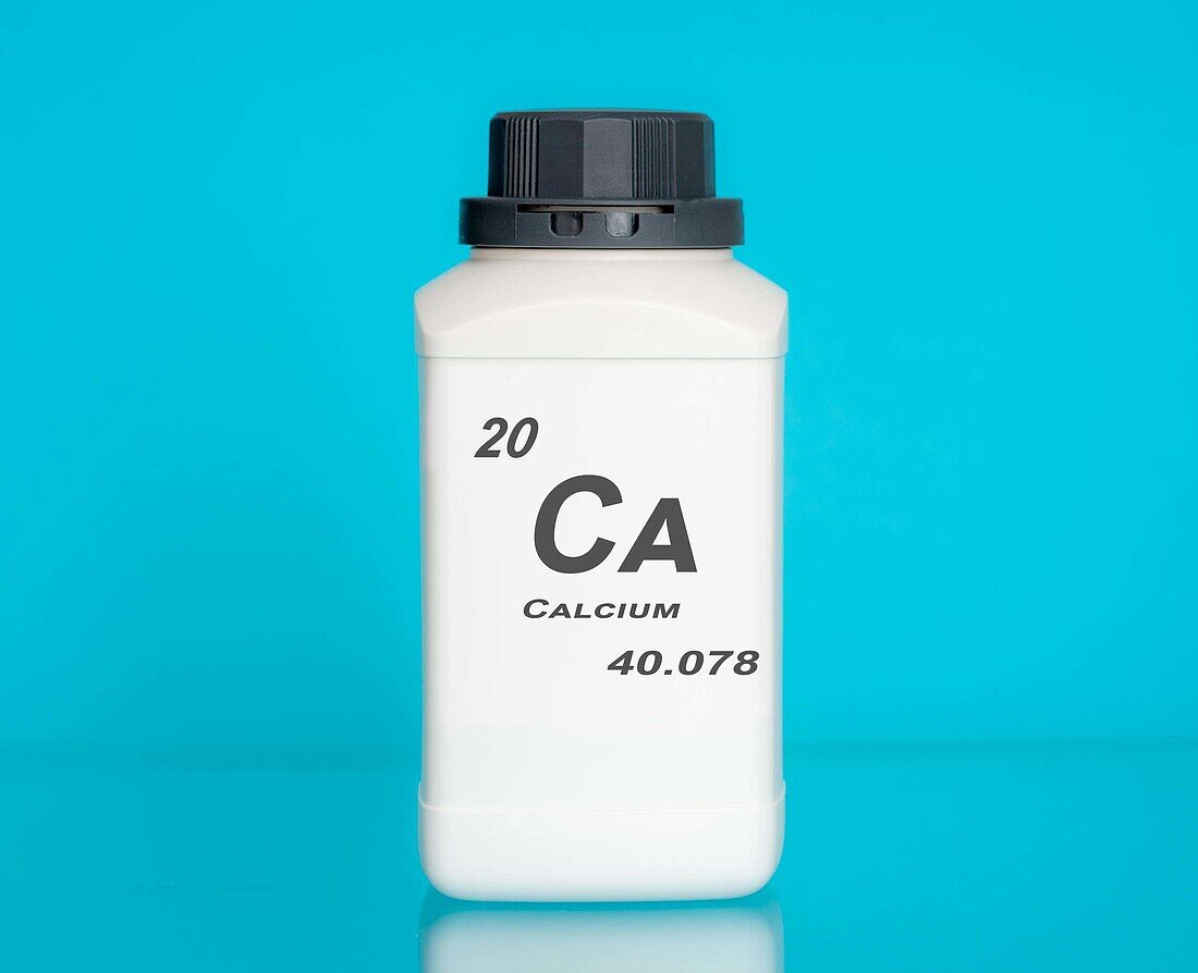 Container of the chemical element calcium