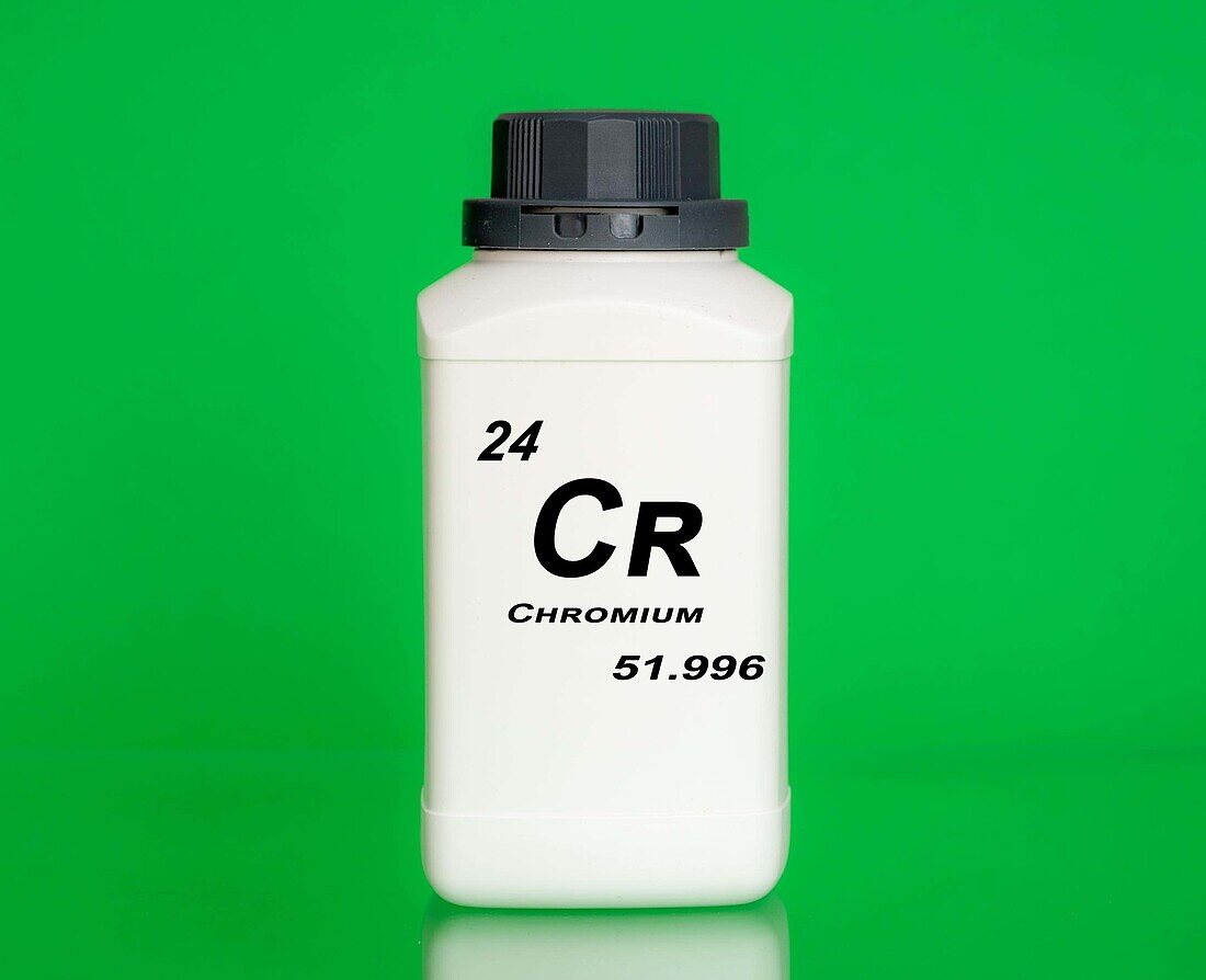 Container of the chemical element chromium