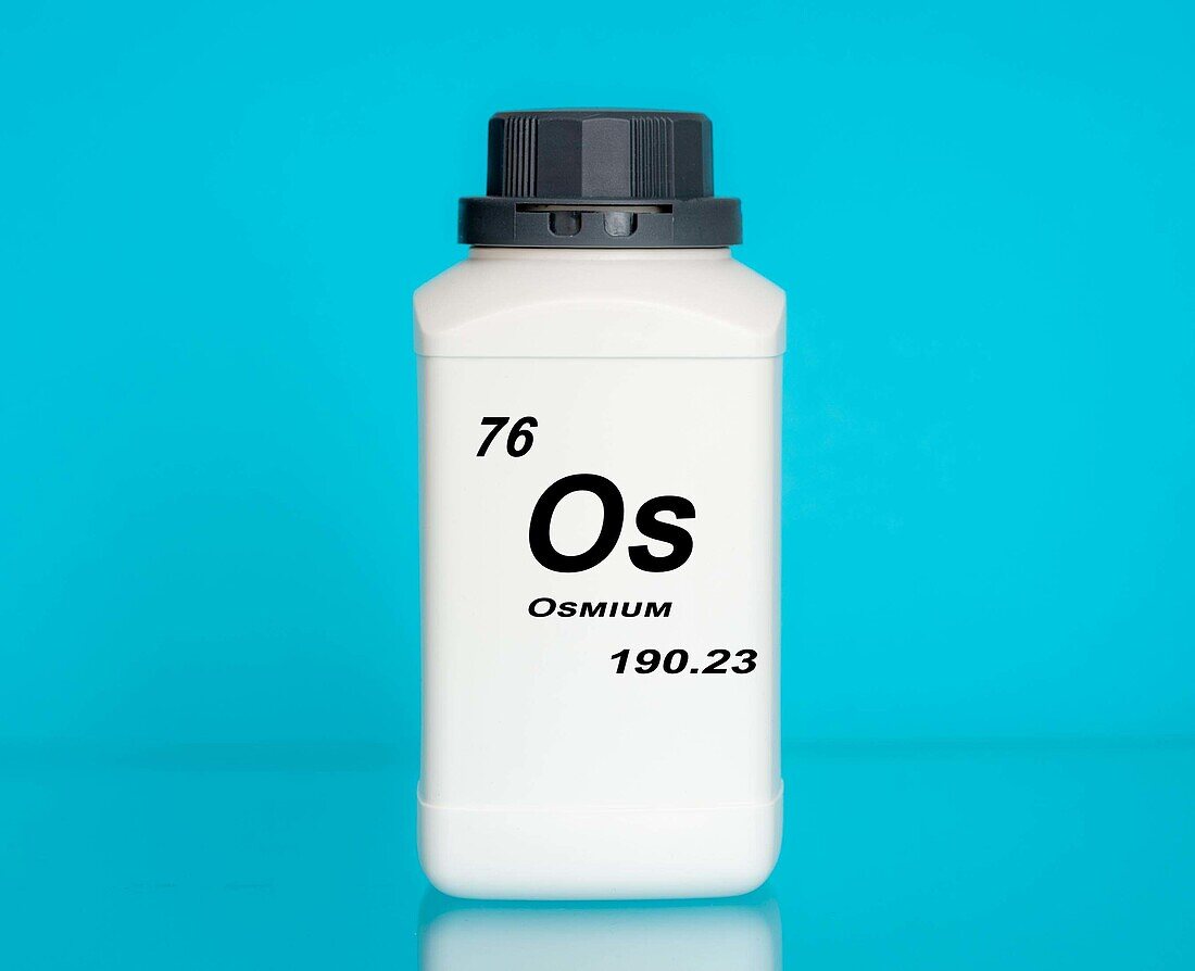 Container of the chemical element osmium