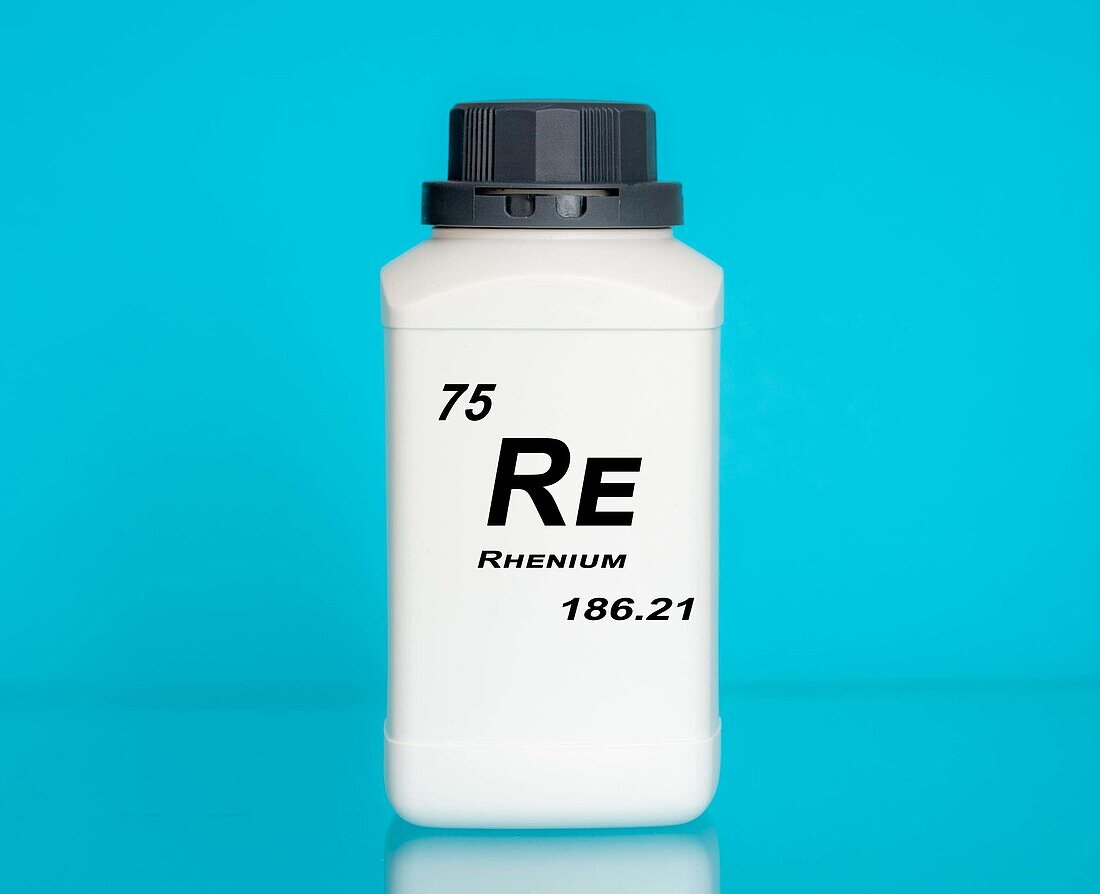 Container of the chemical element rhenium