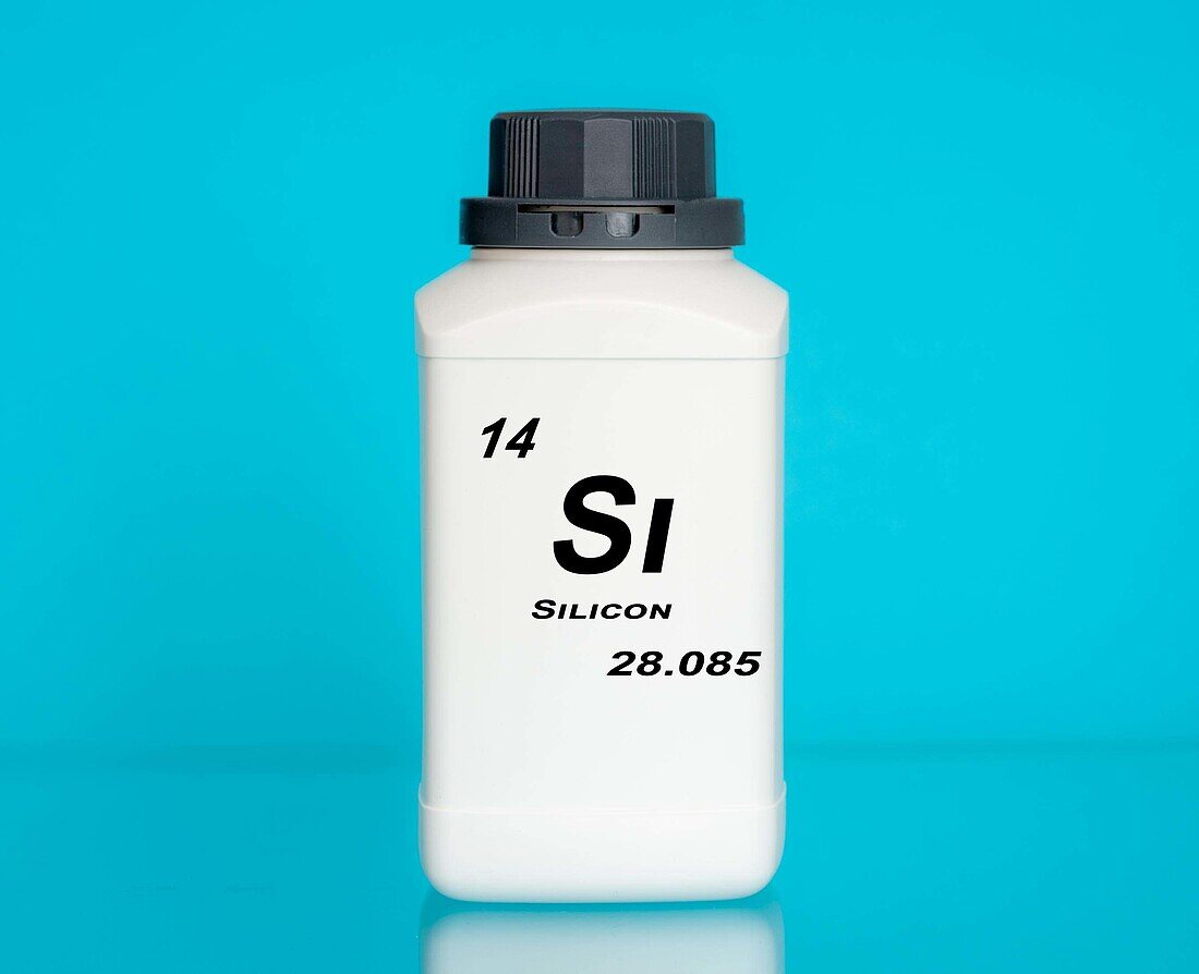 Container of the chemical element silicon