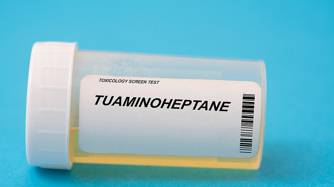 Urine test for tuaminoheptane