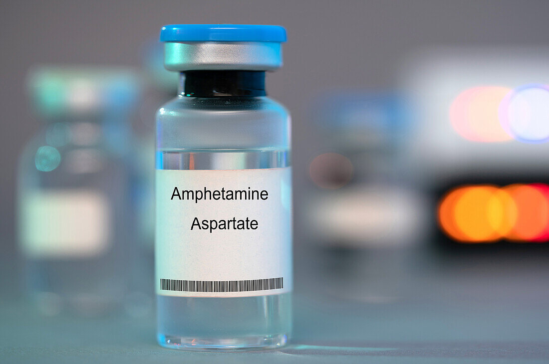 Vial of amphetamine aspartate