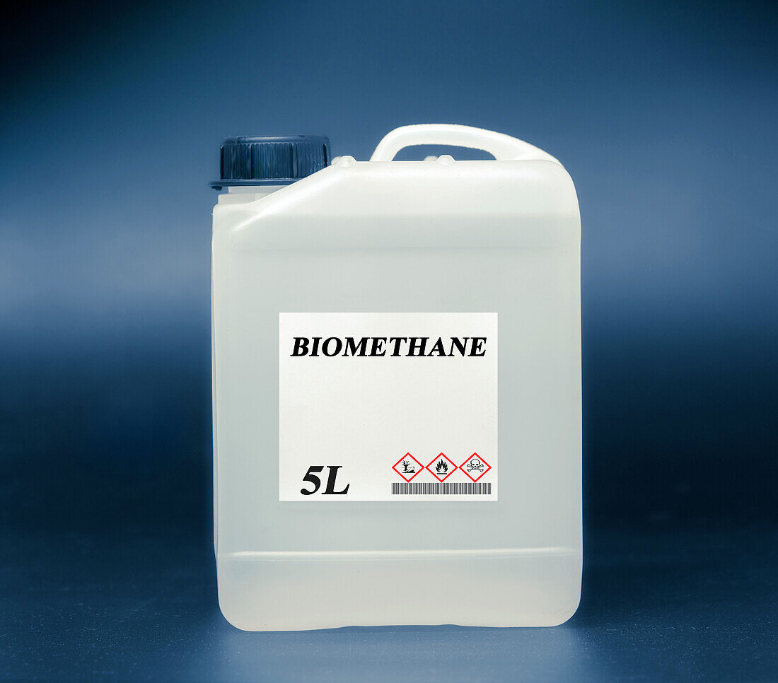 Canister of biomethane biofuel