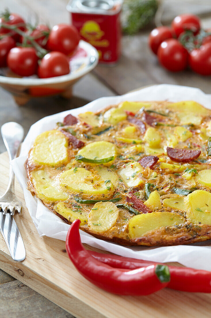 Potato Quiche with Chorizo