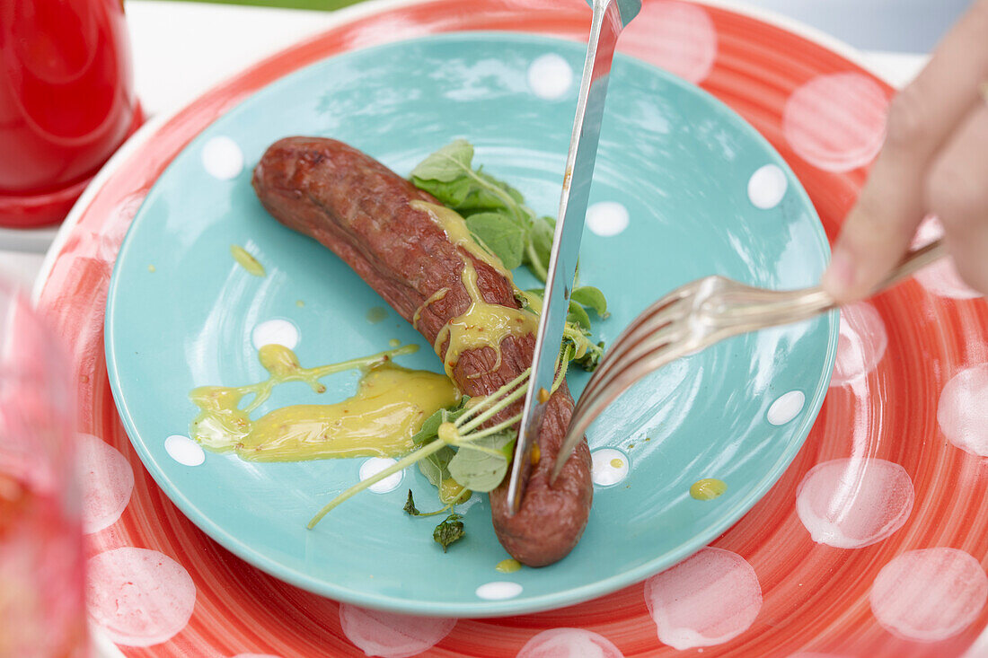 Bratwurst on a plate