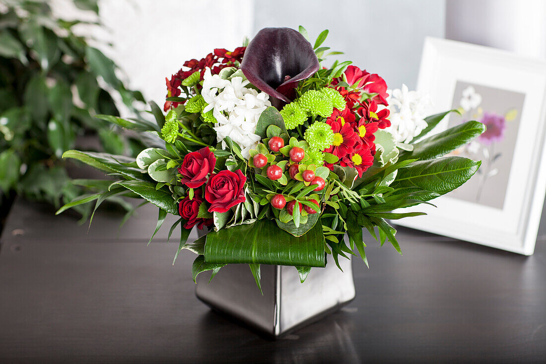 Bouquet red white, calla