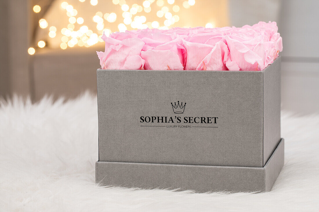 Sophias Secret® - Rose box - Cube box stone grey 16x16x12 cm