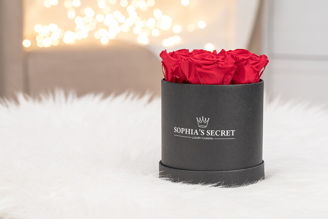 Sophias Secret® - Rose box - Round box black 10 H 10 cm
