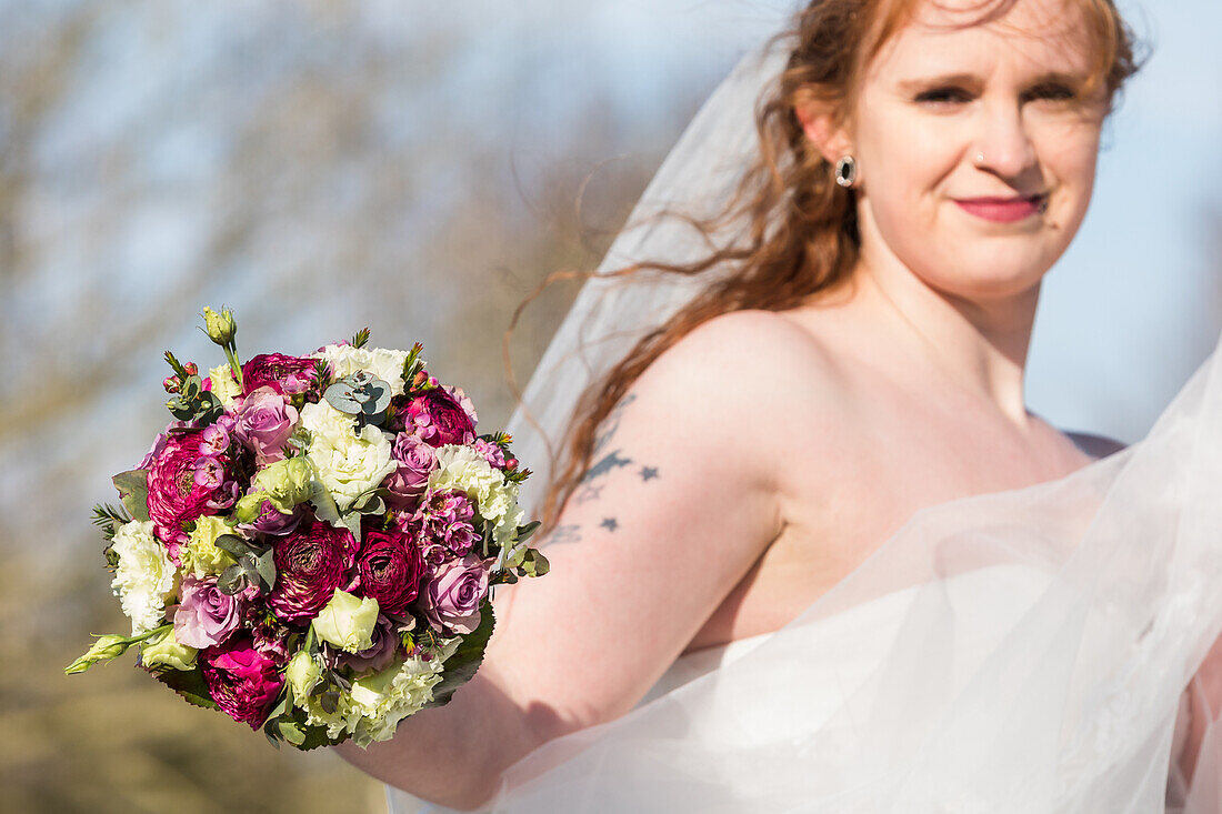 Bride with bouquet