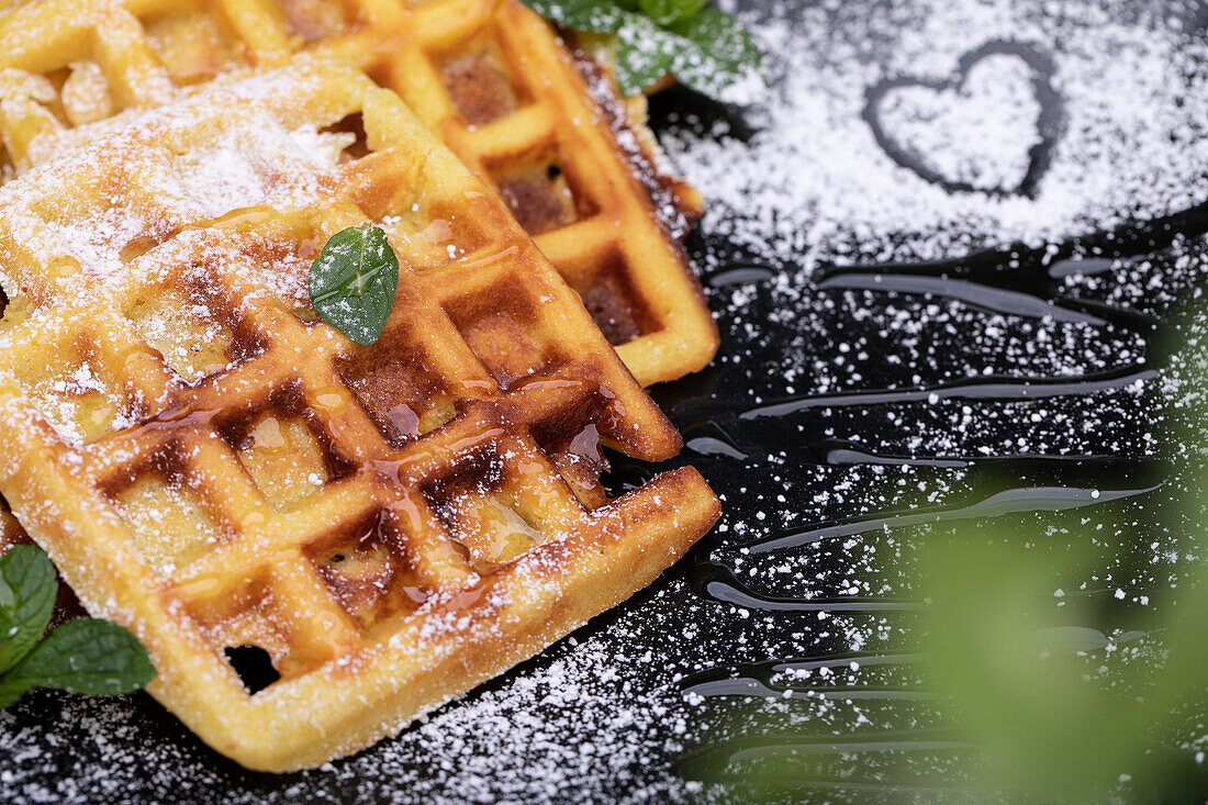 Waffles made from corn flour