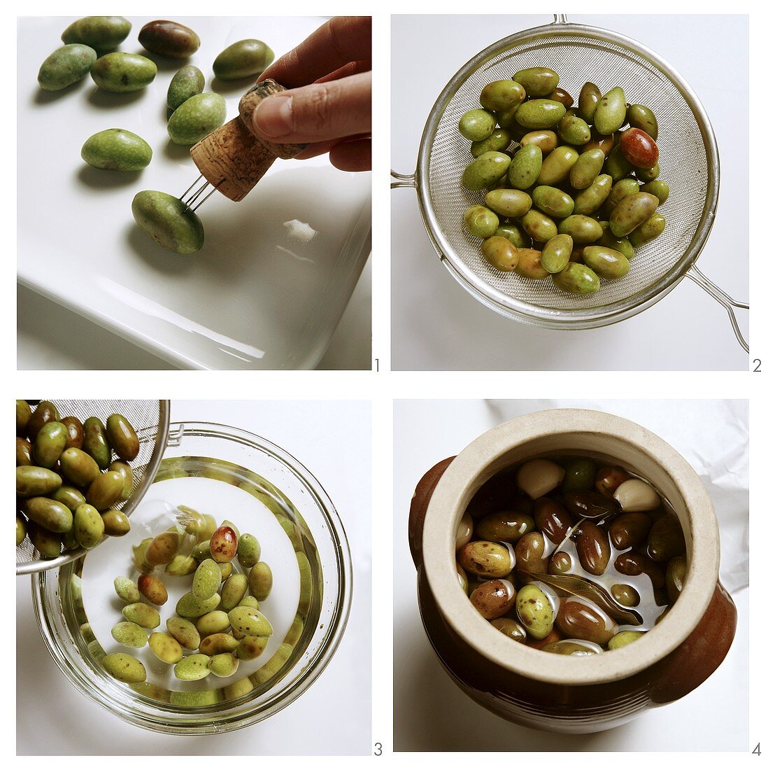 Pickling olives in brine