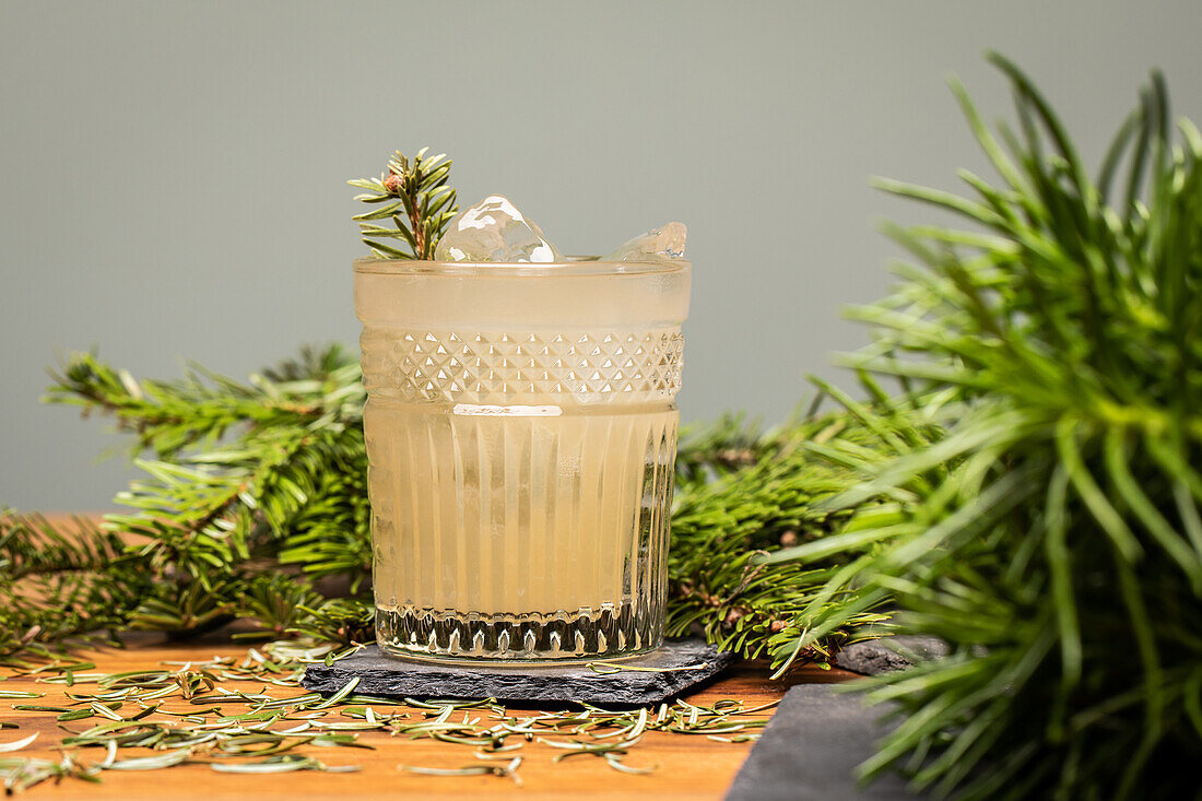 Cocktail with pine needles