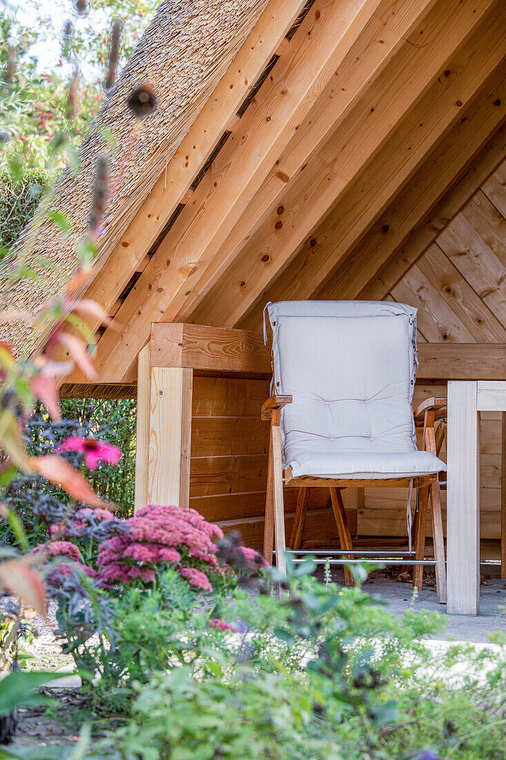 Garden furniture in the garden