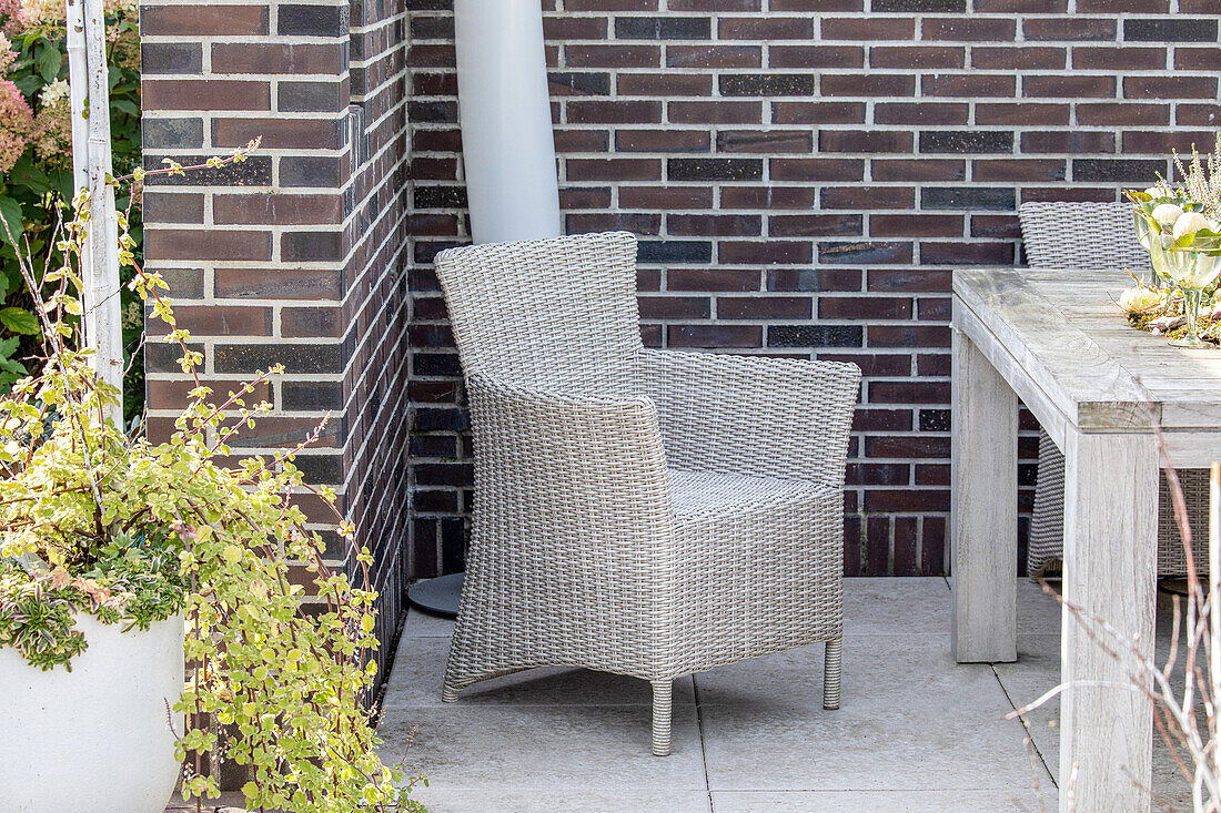 Garden furniture in the garden