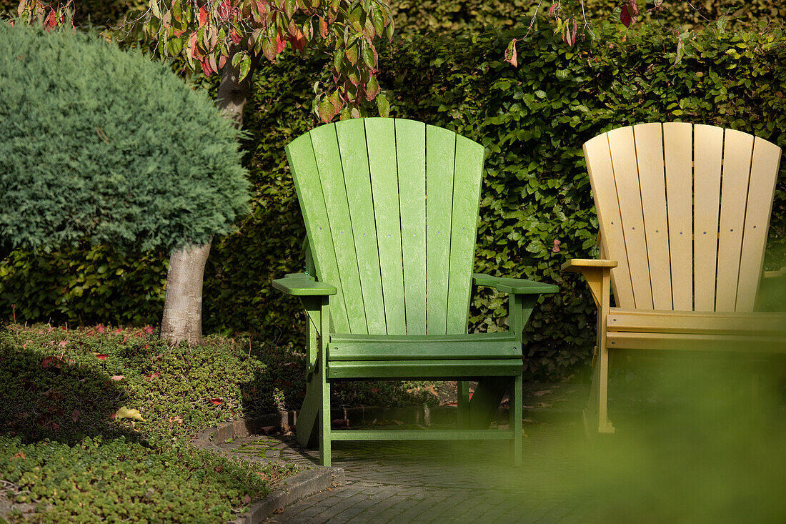 Garden furniture in the garden