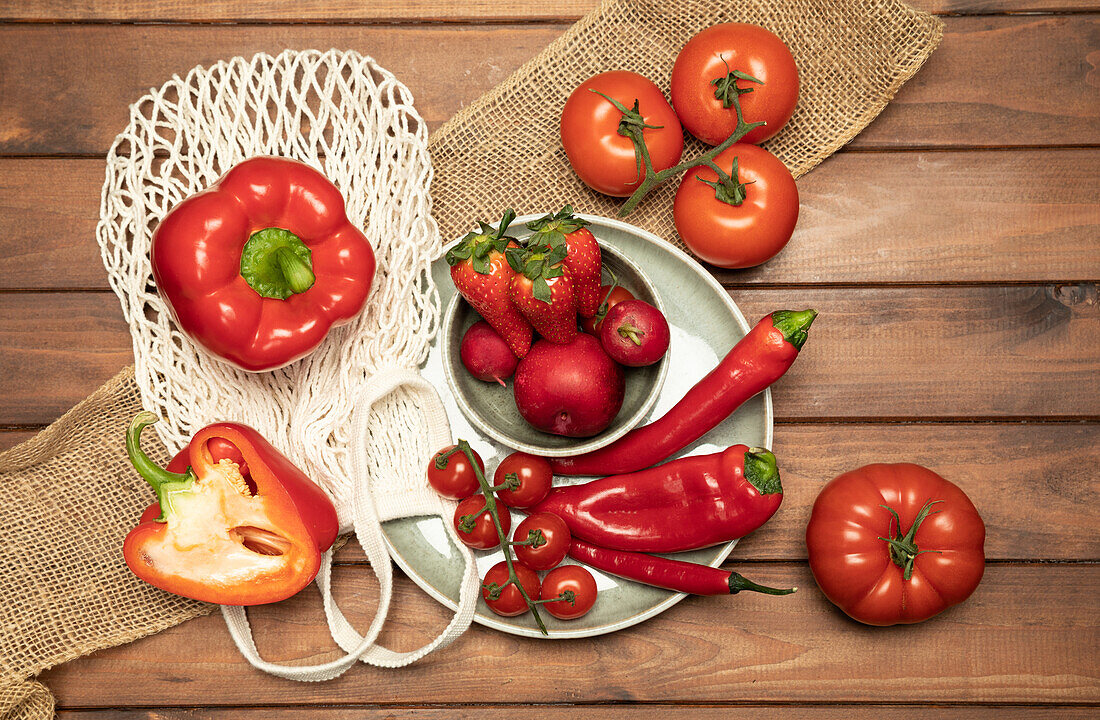 Red fruit and vegetables