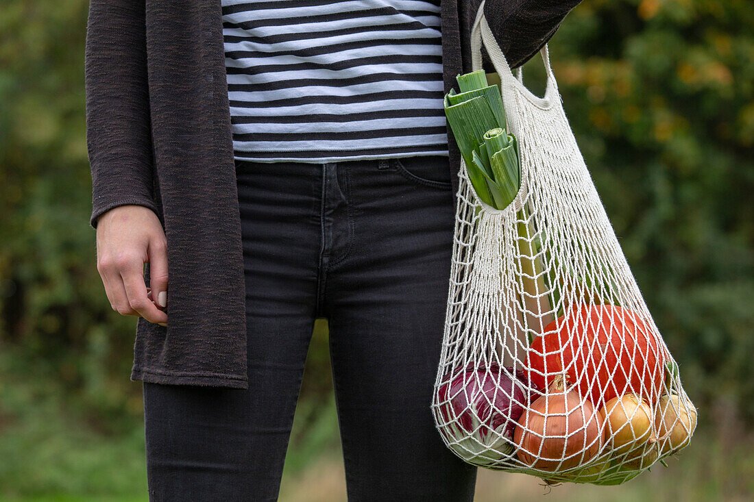 Shopping net with vegetables