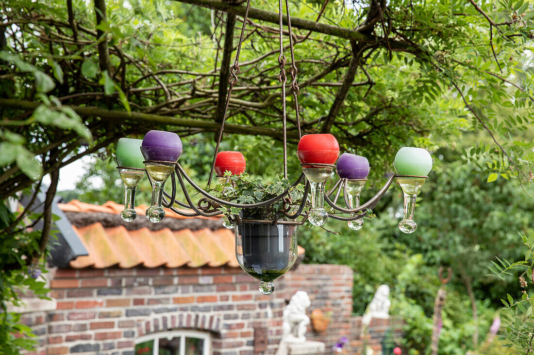 Garden decoration - planted candle holder