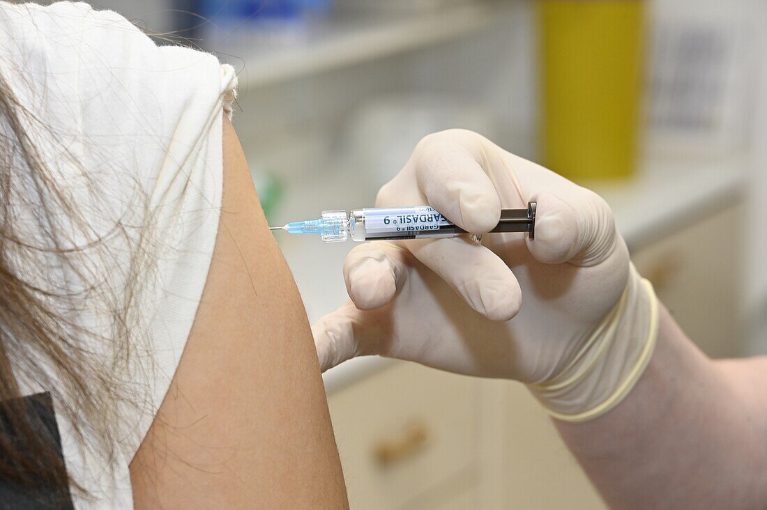 Patient receiving Gardasil cervical cancer vaccine
