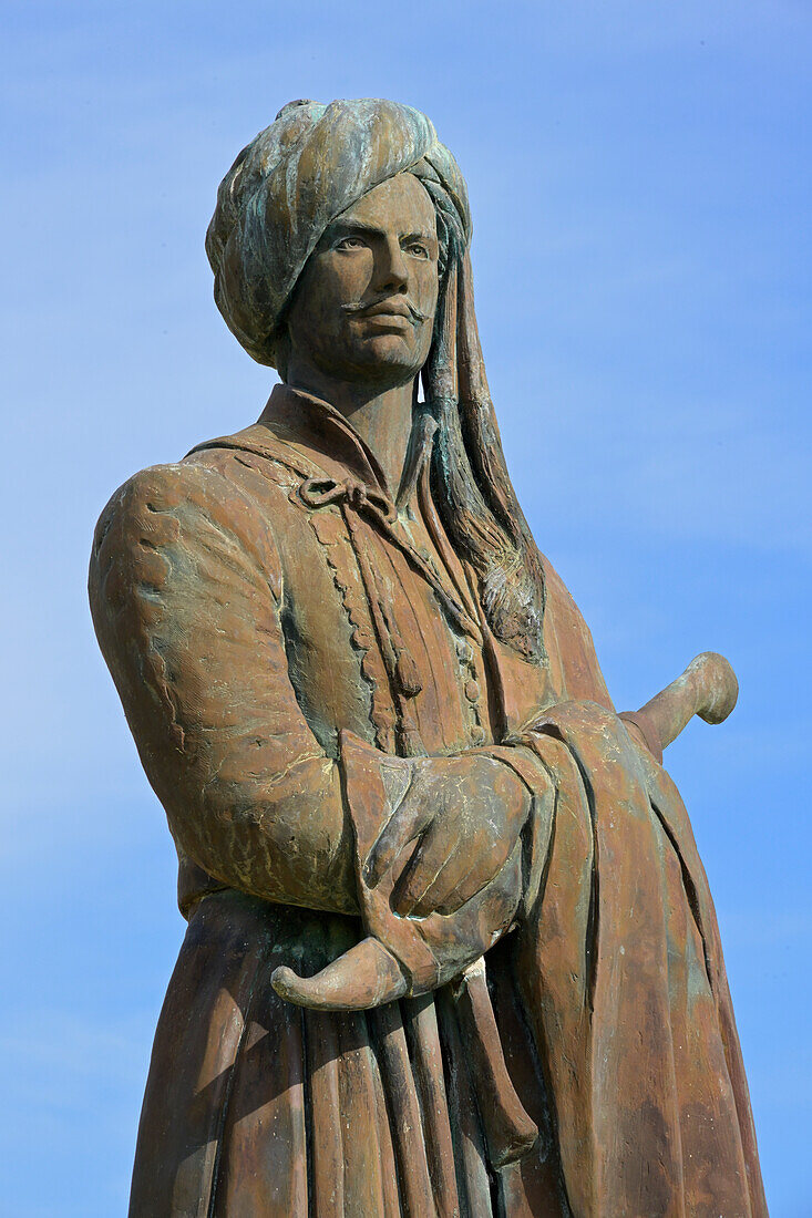 Lord Byron statue at Mesolonghi