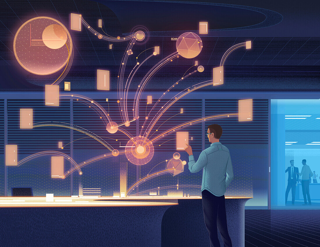 Holographic interface, conceptual illustration