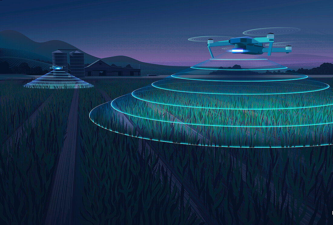LIDAR technology, conceptual illustration