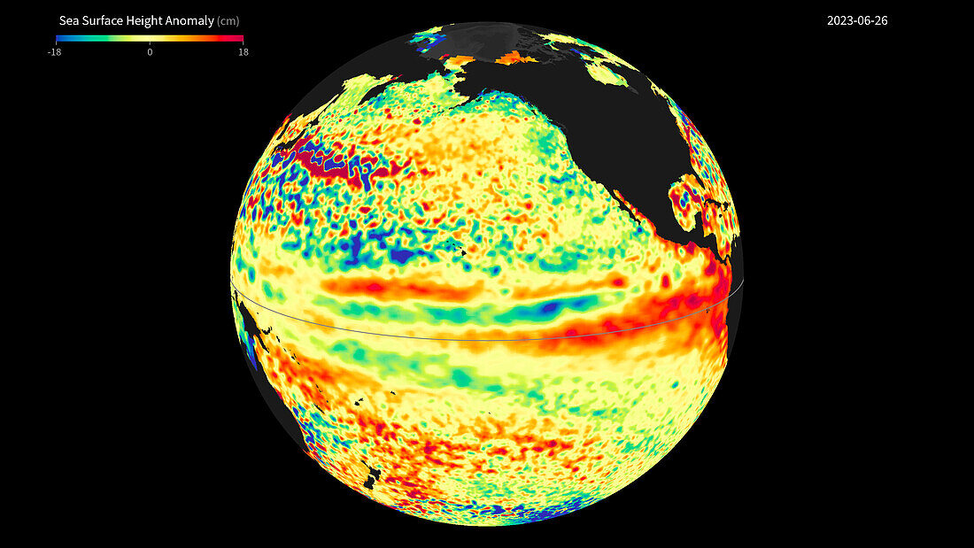 Sea surface height anomaly June 2023