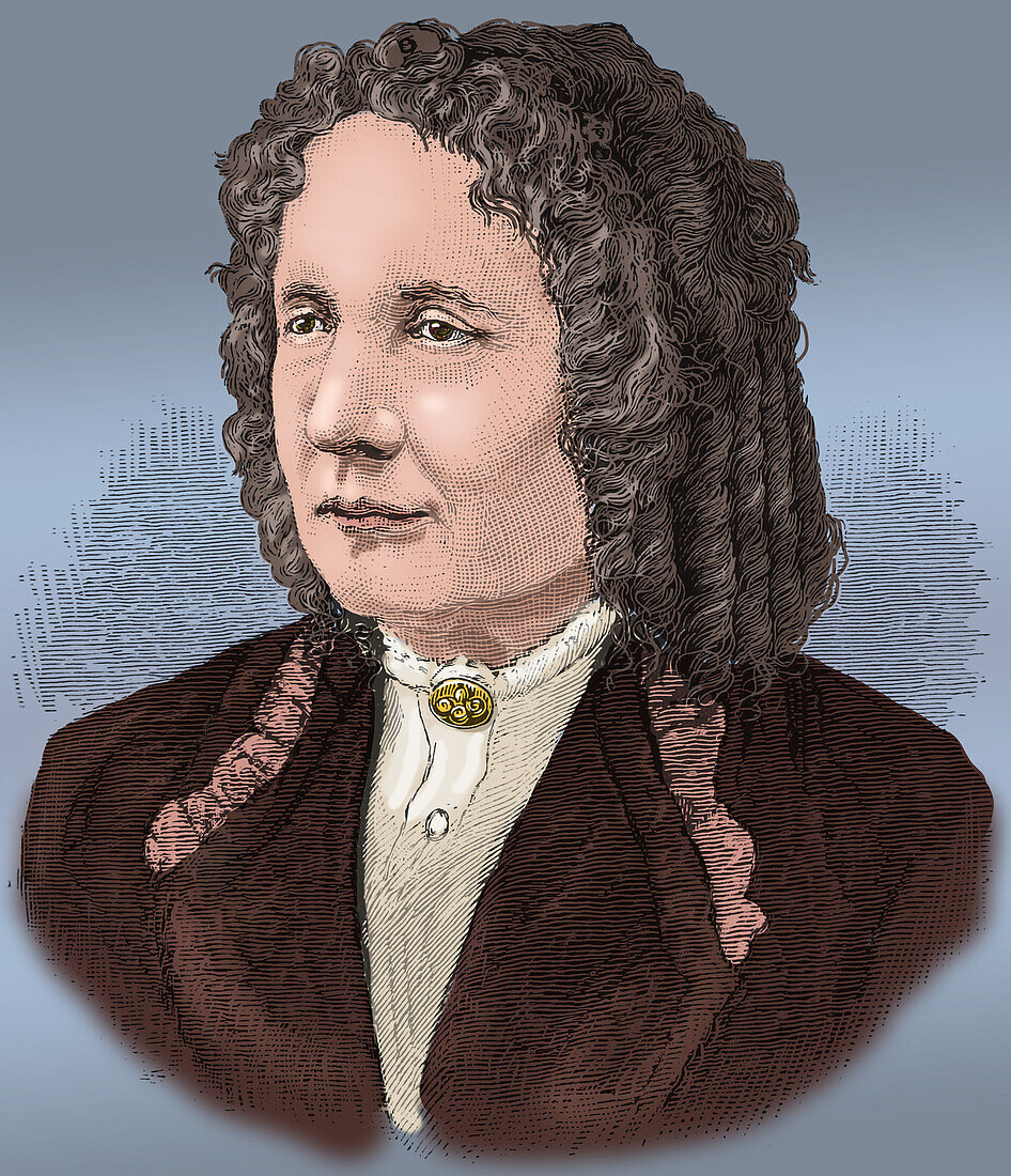 Harriet Beecher Stowe, American author, illustration