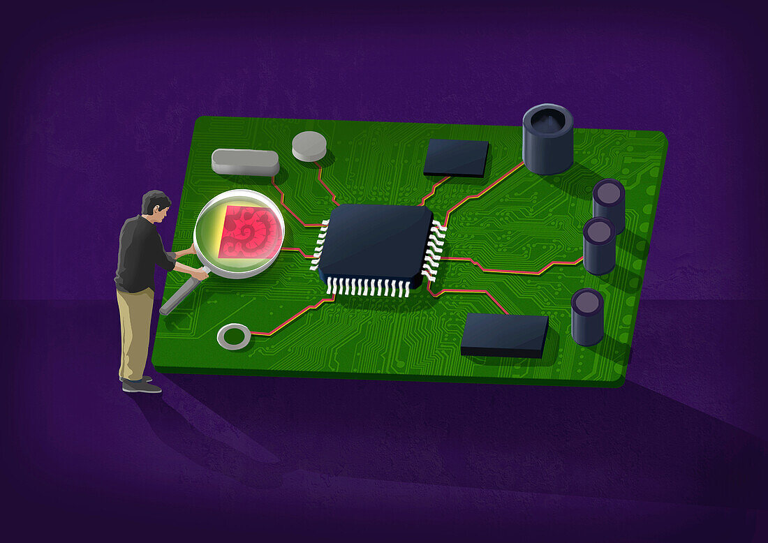 Threat on a chip, conceptual illustration
