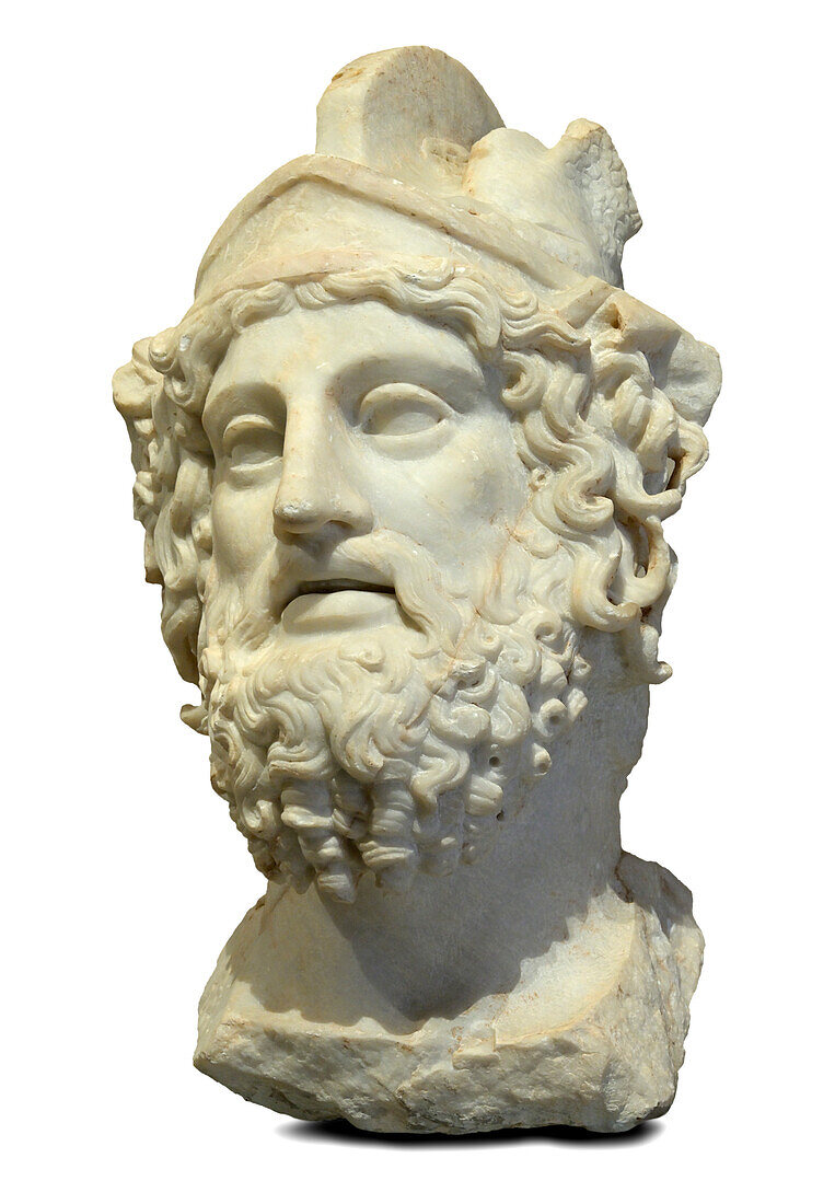 Head of Ares, Greek god of war.