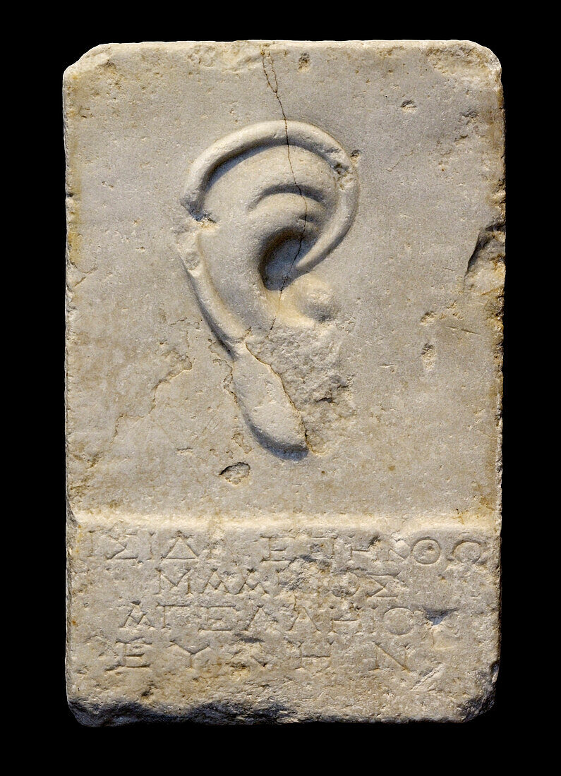 Stele with a votive relief of an ear