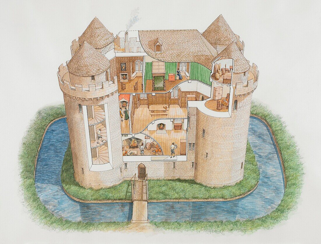 Nunney Castle, Somerset, illustration
