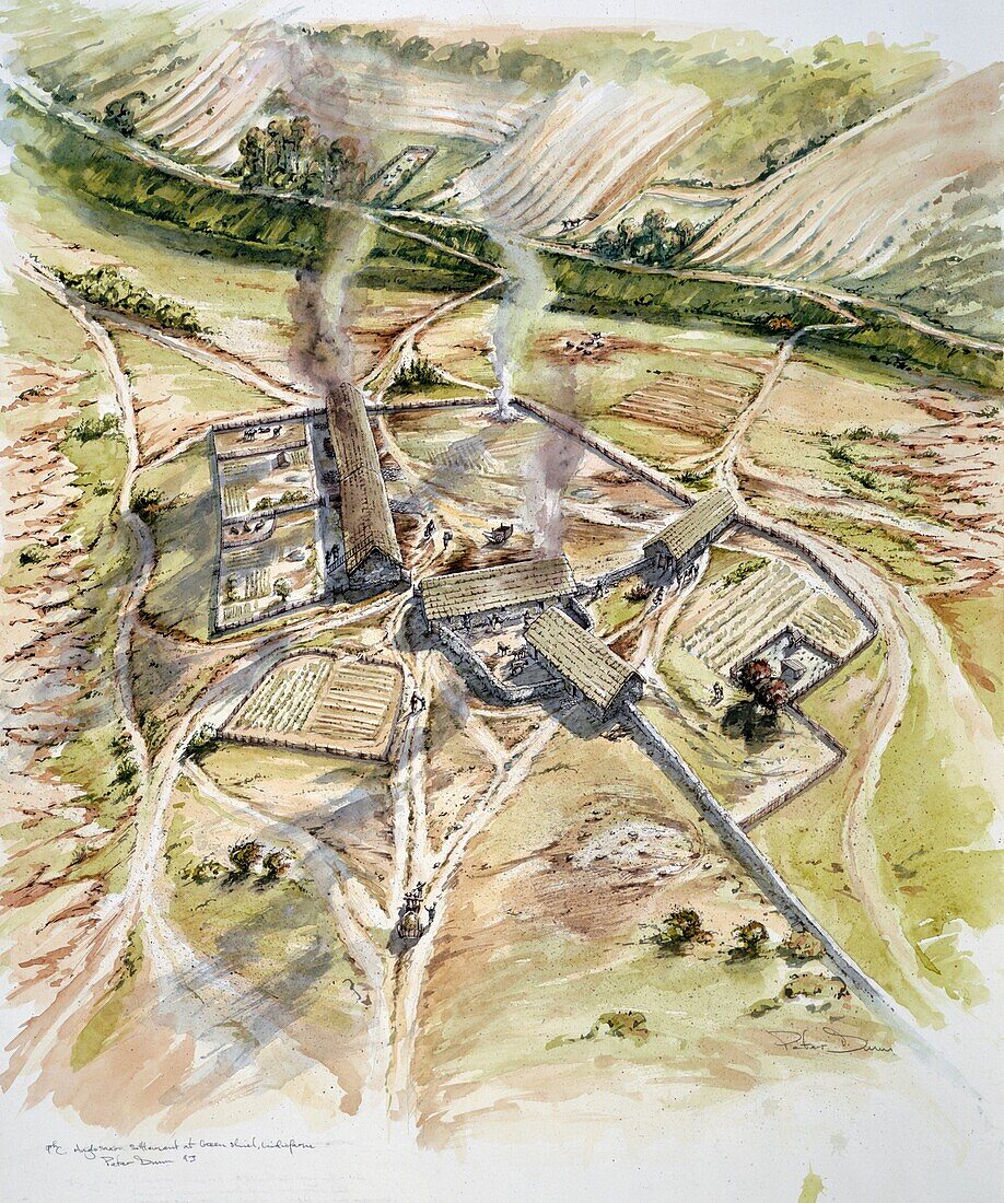 Greenshiel, Lindisfarne, Holy Island, Northumberland, illustration