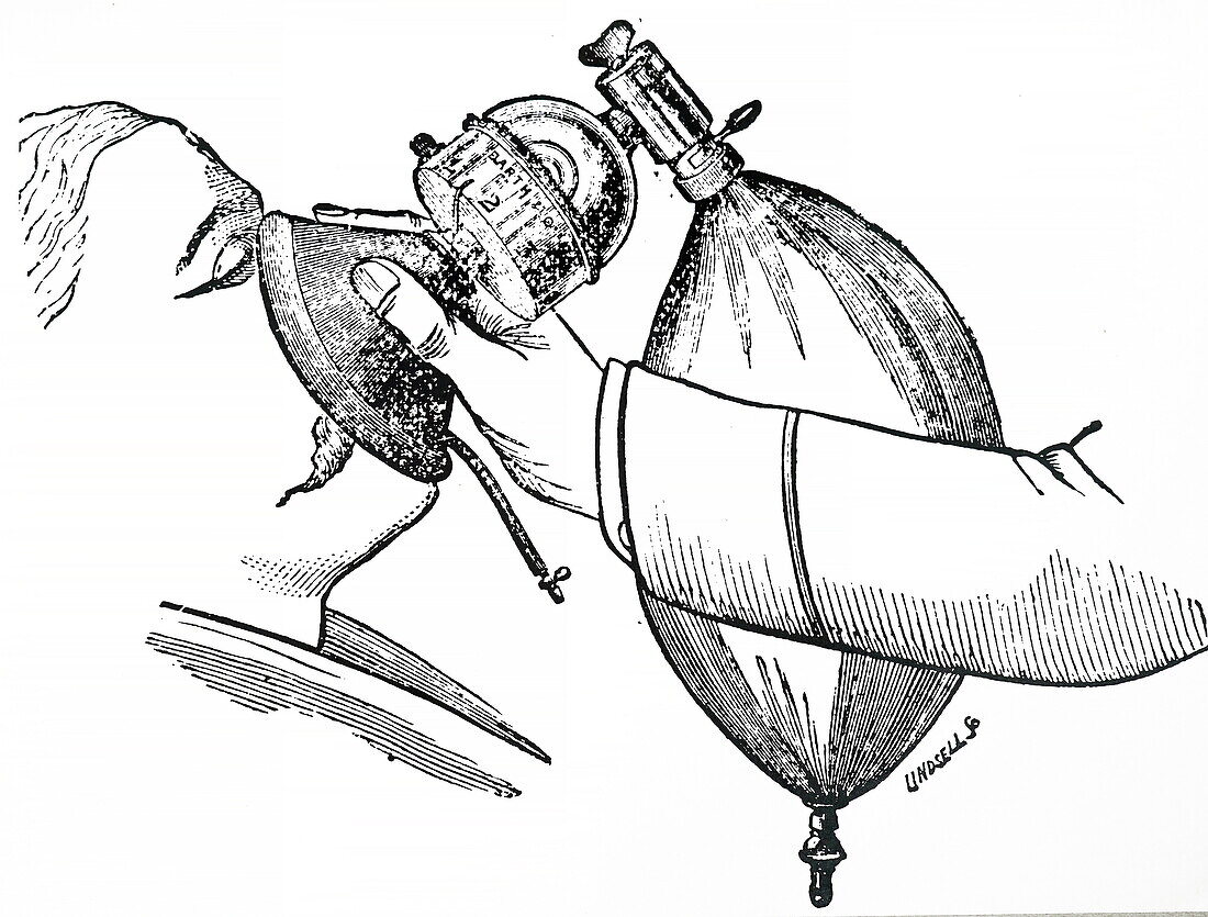 Frederic Hewitt's gas and ether apparatus, illustration
