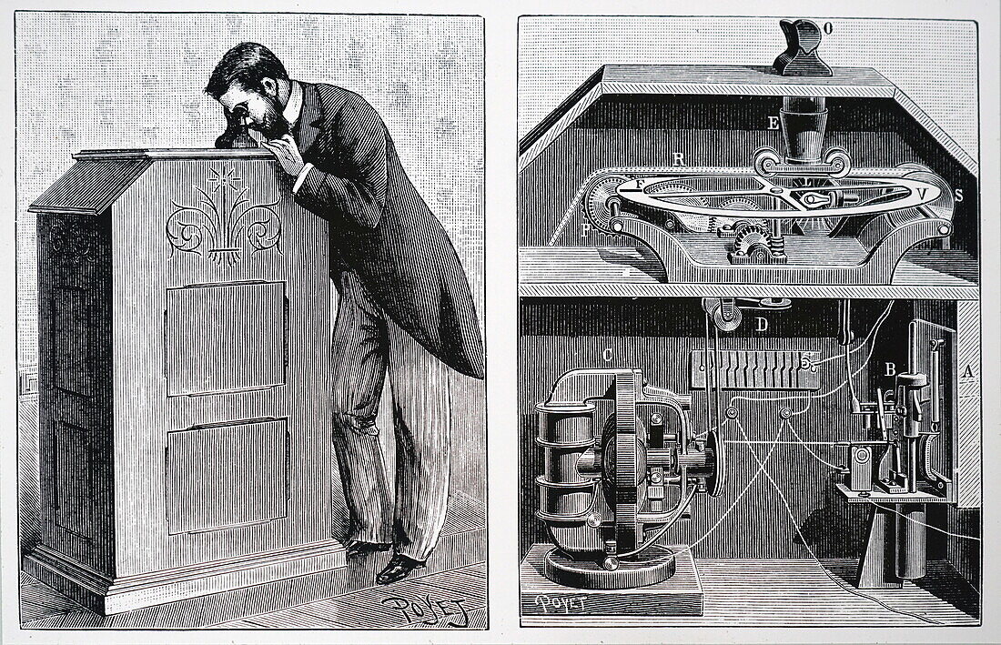 Edison's kinetoscope, illustration