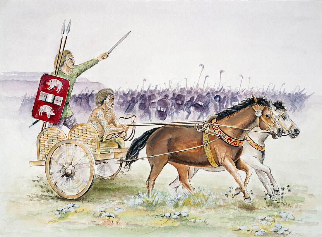 Celtic chariot, illustration