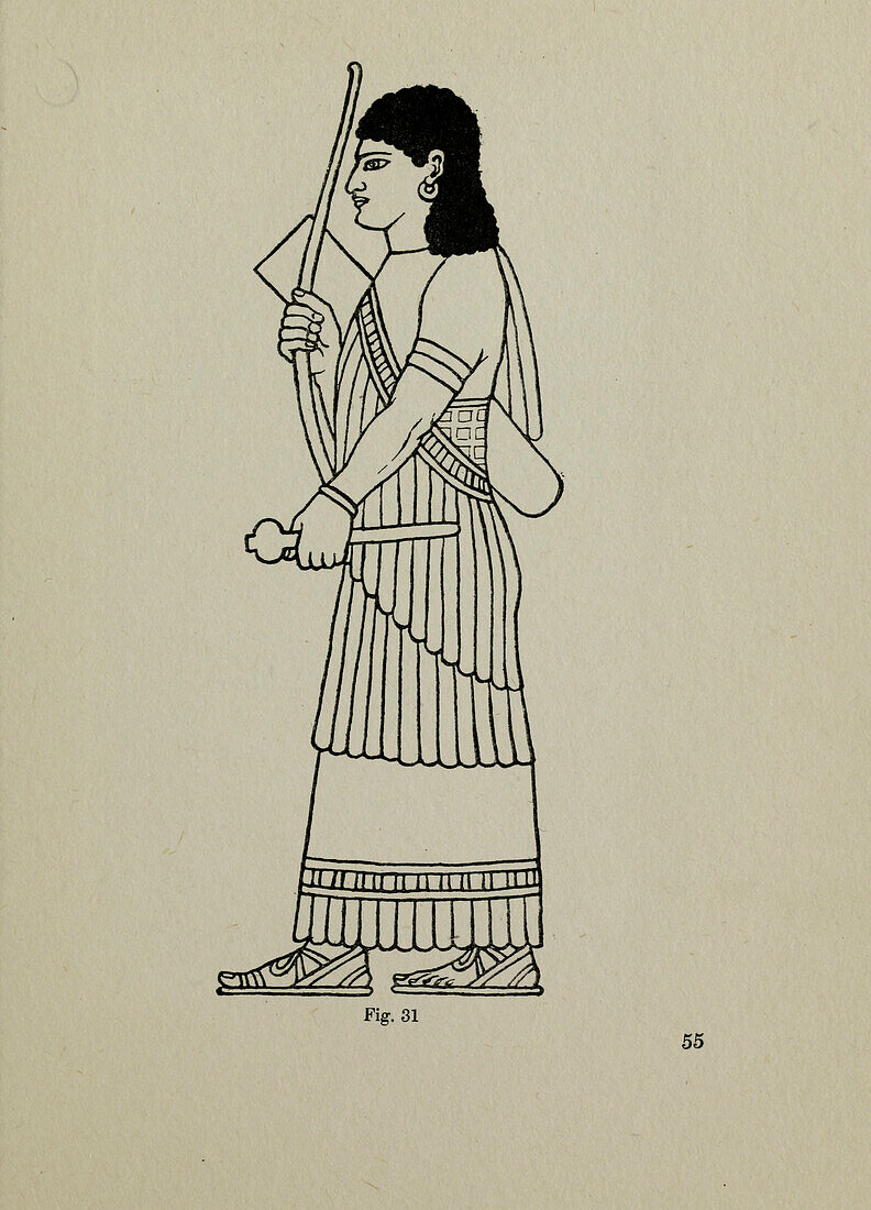 Ancient Assyrian costume, illustration