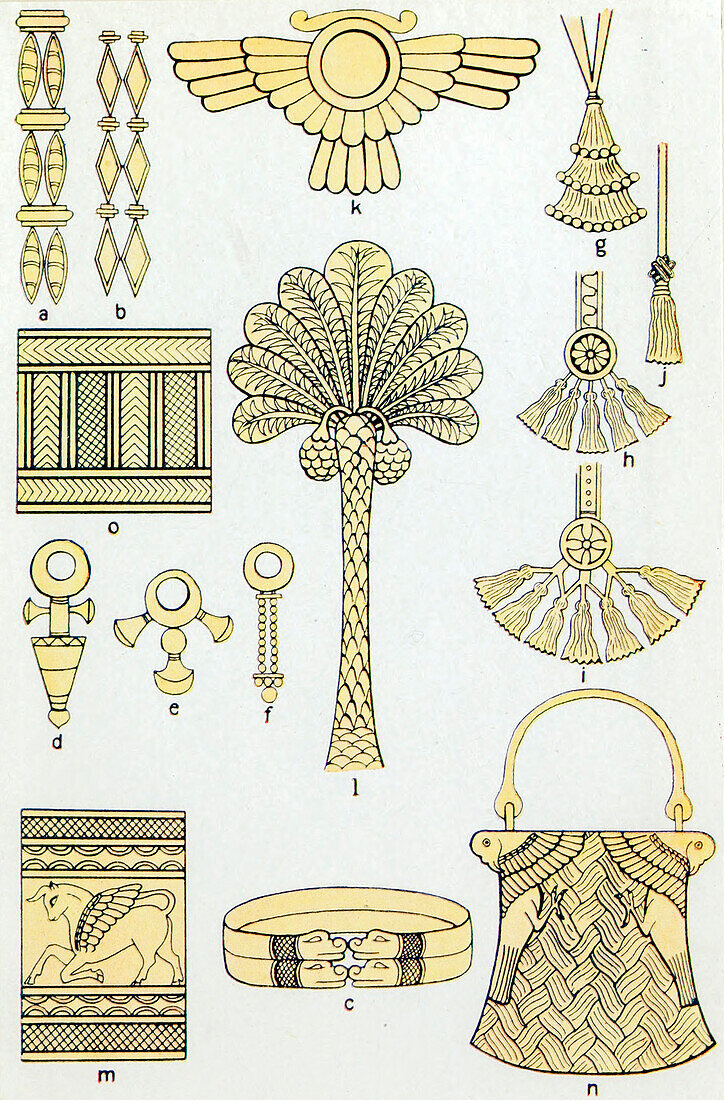 Details of Assyrian decoration, illustration