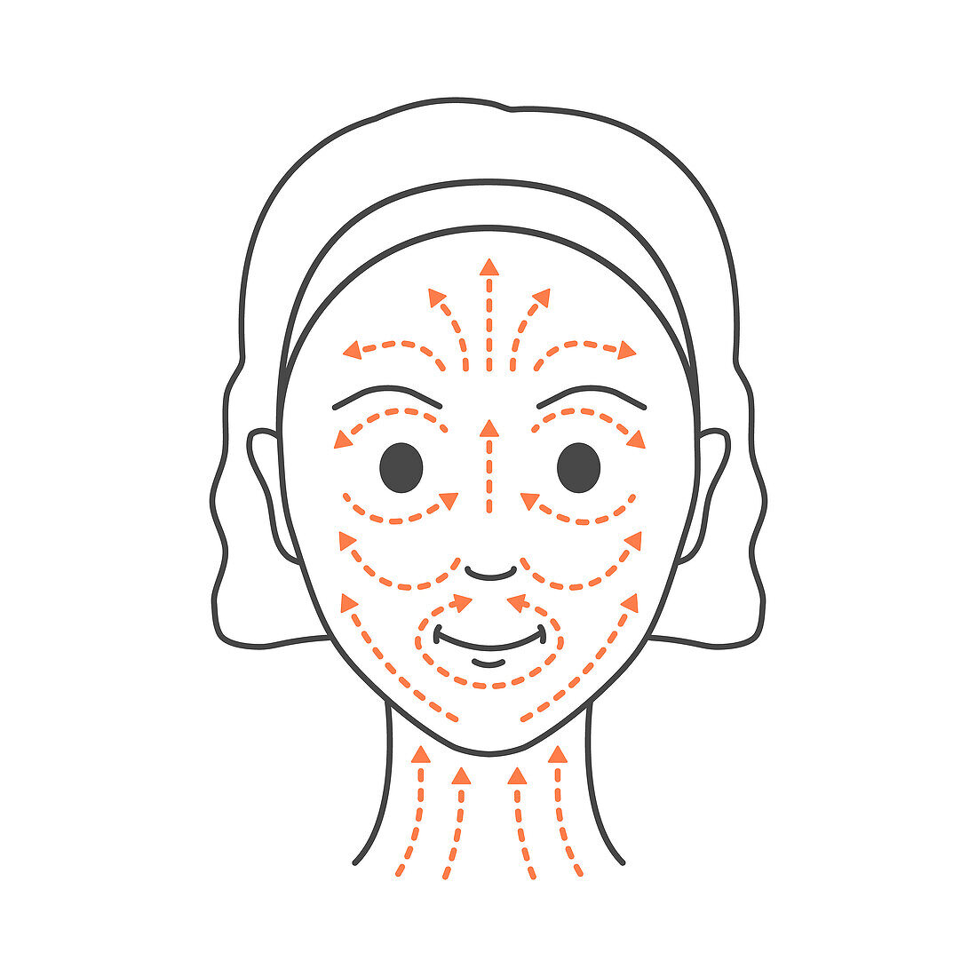 Face massage, conceptual illustration