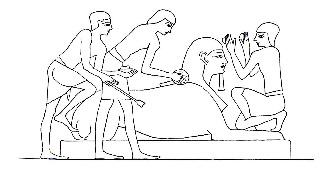 Ancient Egyptian stonemasons, illustration