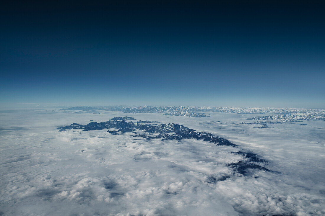 Aerial view of mountain tops, Kashmir