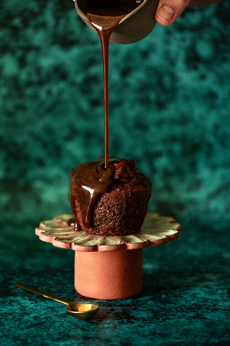 Gluten-free toffee pudding with tahini and date toffee sauce