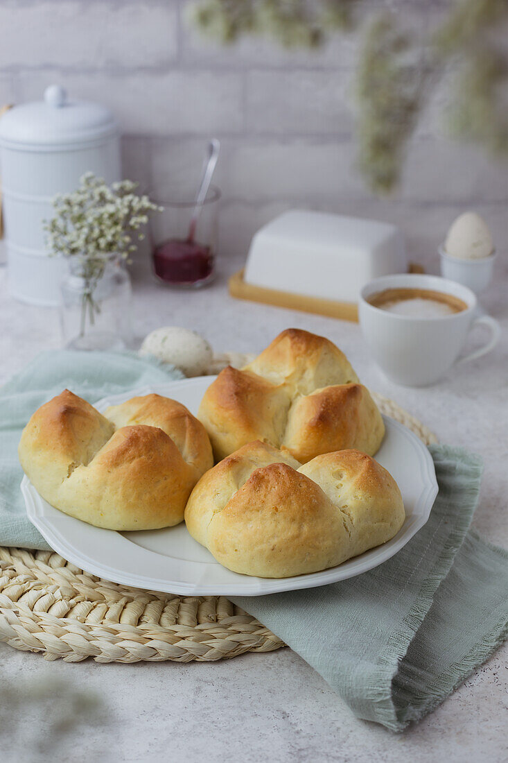 Small Easter pancakes for breakfast