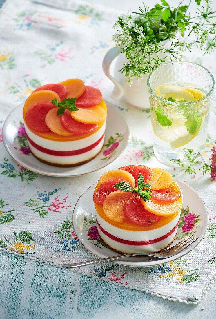 Melonen-Mini-Cheesecakes