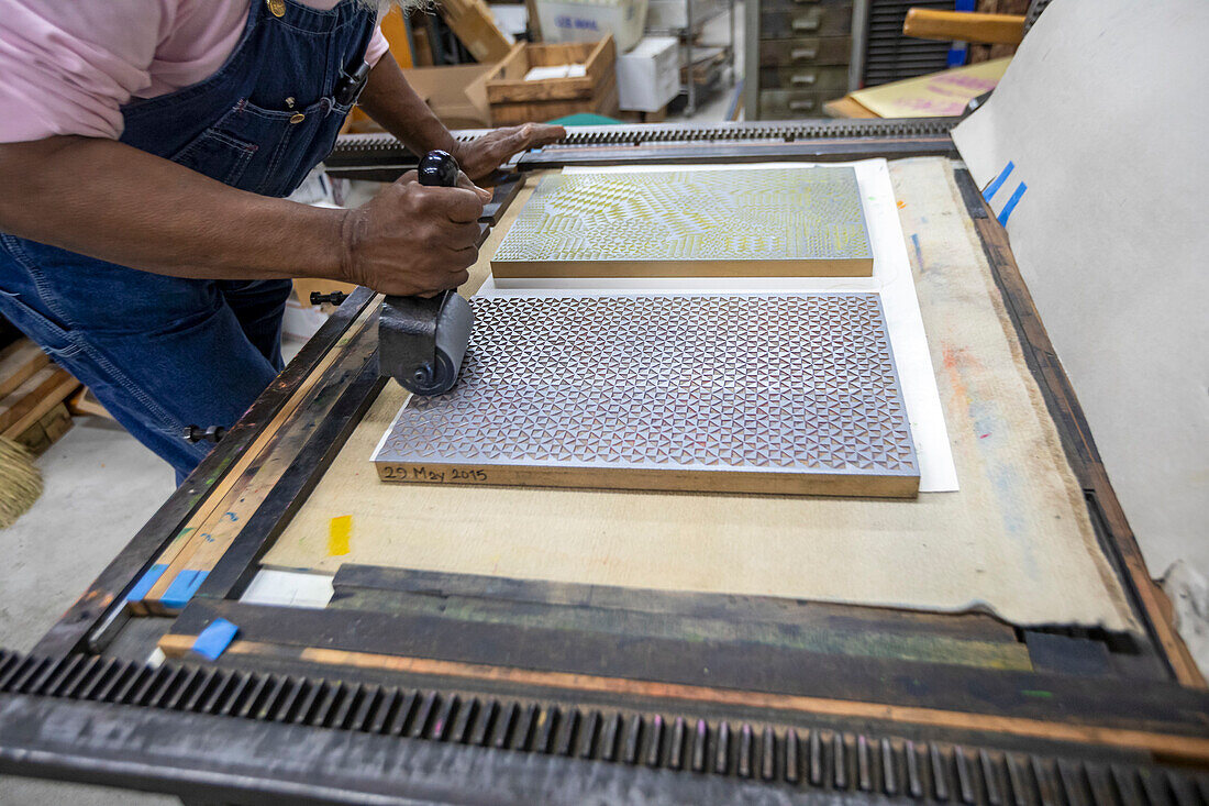 Man working in printing shop