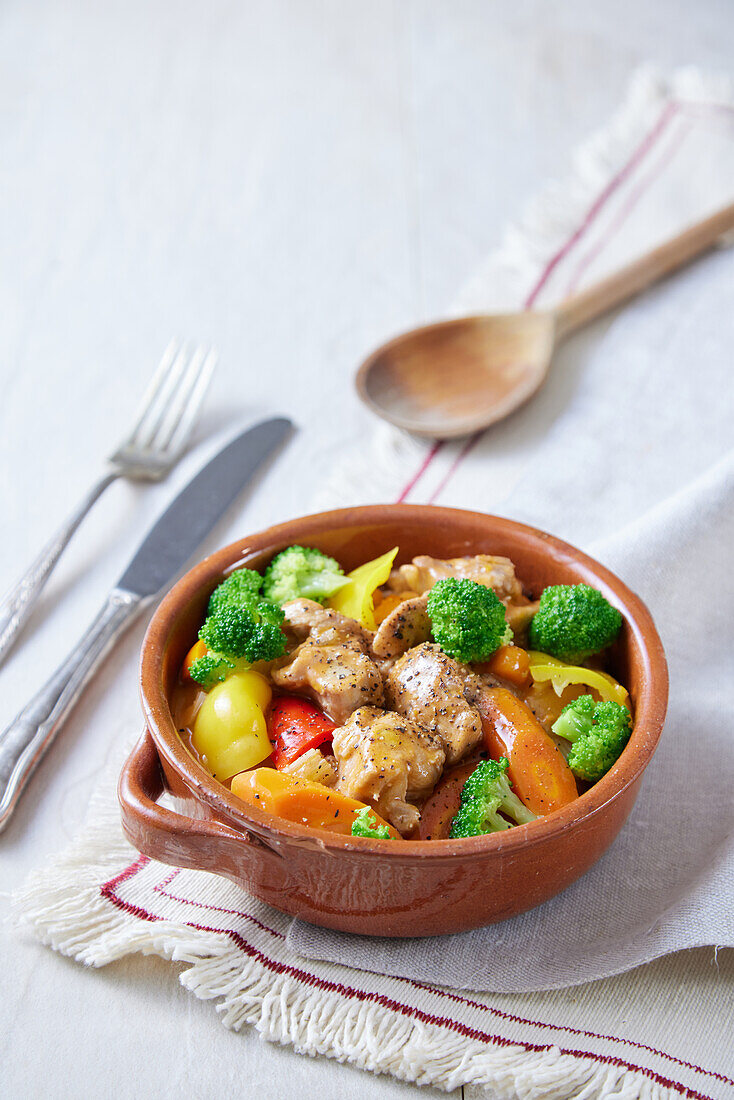 Beef ragout with fresh vegetables