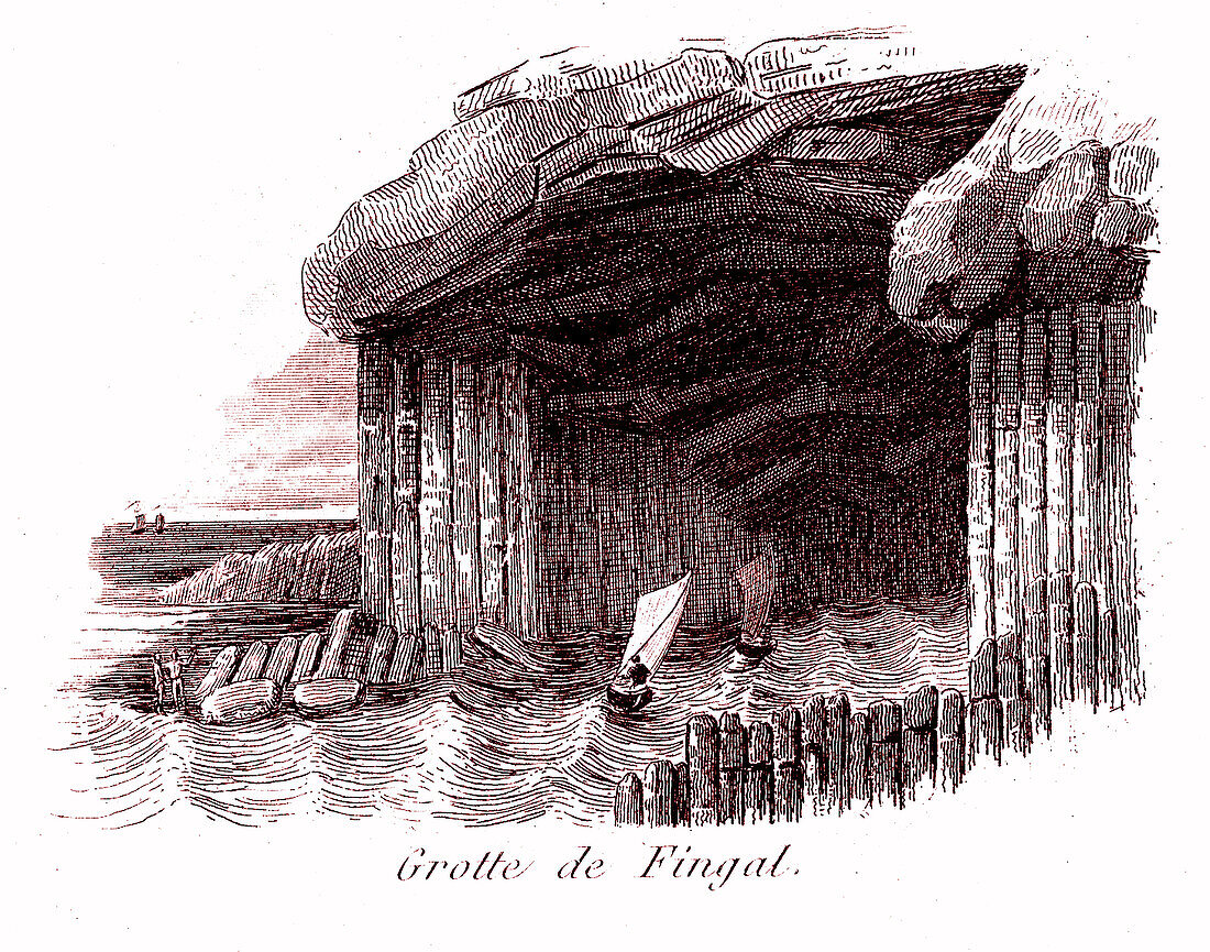 Fingal's Cave, Scotland, UK, 19th century illustration