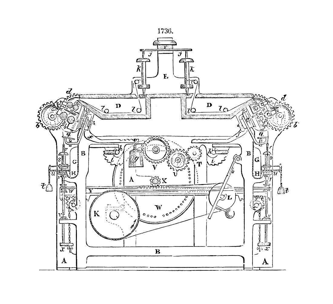 Machinery for preparing and spinning flax, illustration